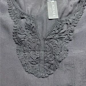 EKOUAER Black Lace Detail Top